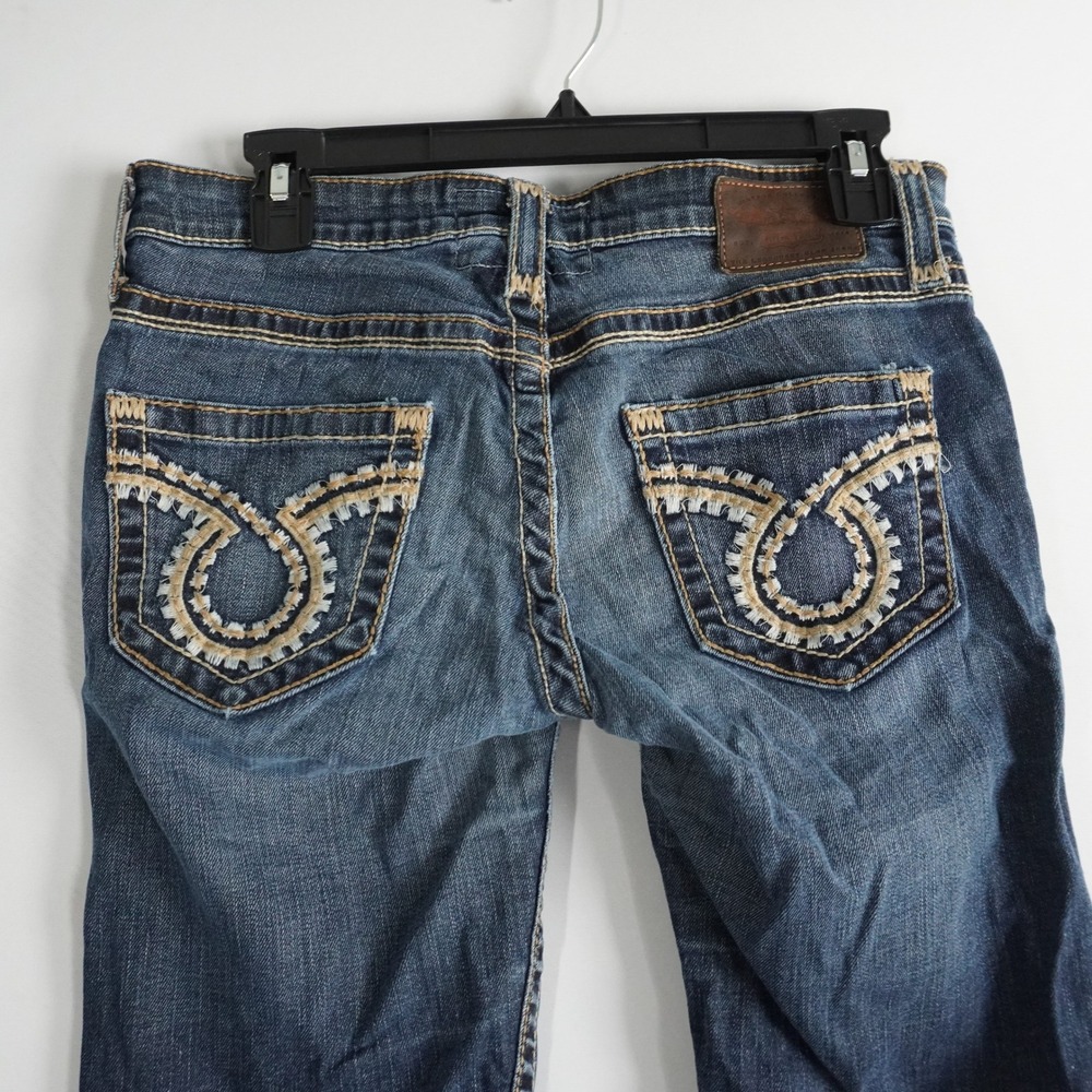 Y2K Big Star Sweet Skinny Jeans 28L Medium Wash Embroidered Low Rise Western Vtg - Picture 5 of 12